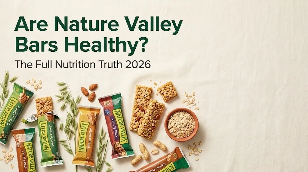Are nature valley bars healthy review 2026 showing granola bars on a flat lay food photography spread