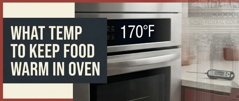Digital oven set to 170 degrees Fahrenheit with food safety thermometer, showing the safe temp to keep food warm in oven.