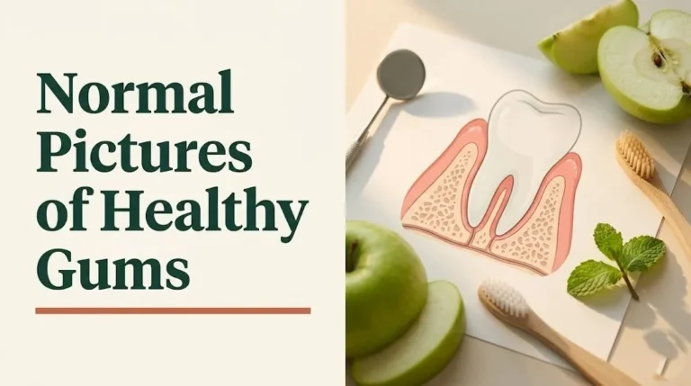 Normal pictures of healthy gums visual guide showing pink firm gum tissue, color chart, and texture reference for 2026.