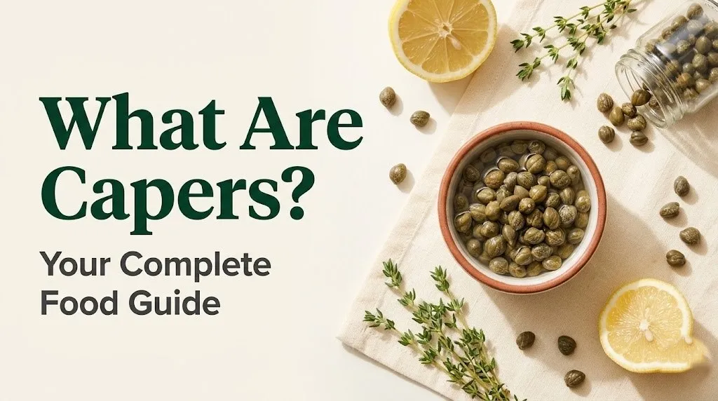 What are capers food guide ceramic bowl of nonpareil brined capers with lemon and herbs on cream linen background