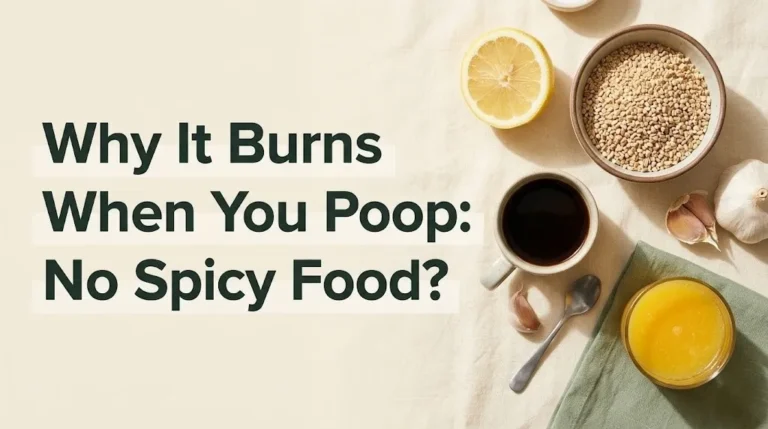 Why it burns when you poop with no spicy food causes guide showing coffee, citrus, and high-acid food triggers